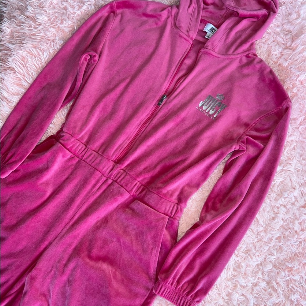 Juicy Couture Pink Velour Hoodie Jumpsuit